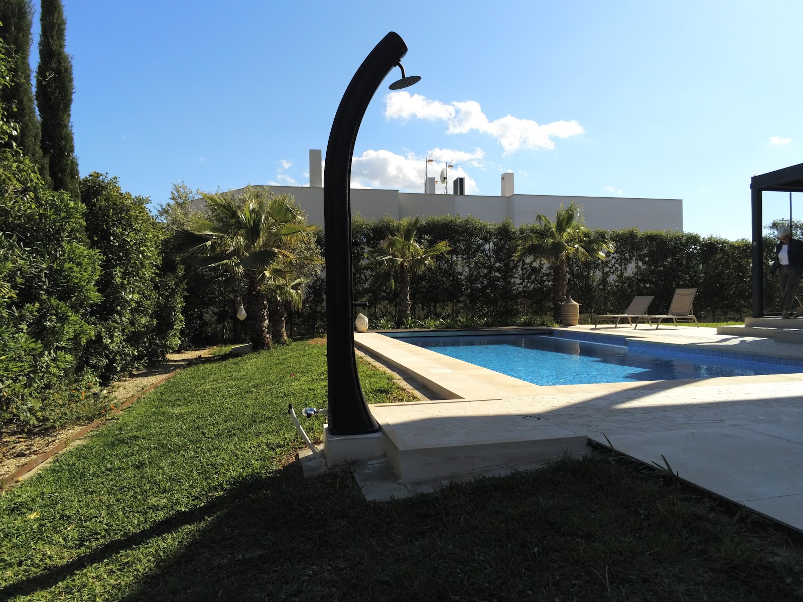 Solar outdoor shower by the pool